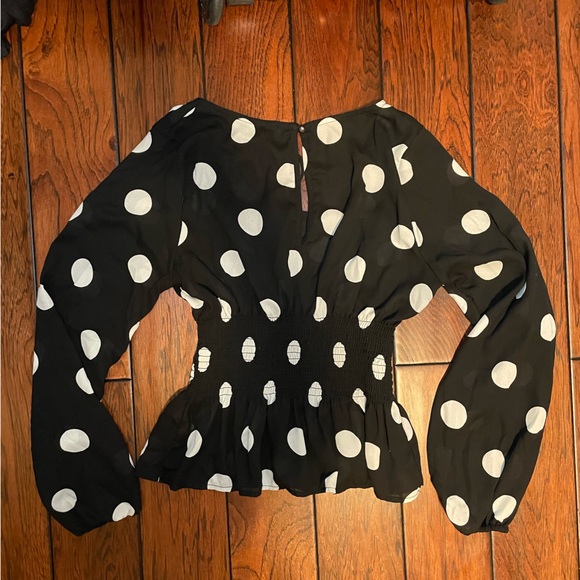 Derek Heart Black Polka Dot Blouse - Picture 3 of 3